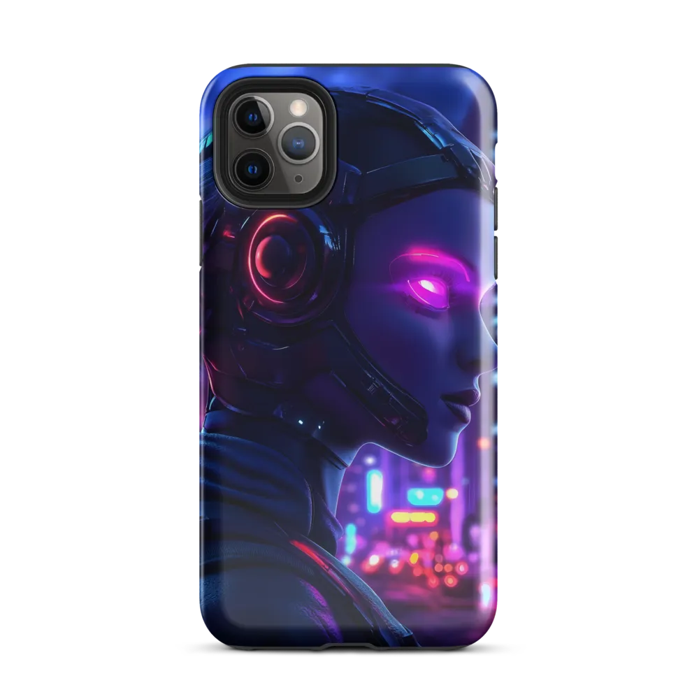 Neon Dreams: A Cyborg's Mystique | Phone Case |  11 Pro Max | Tough Case | Glossy