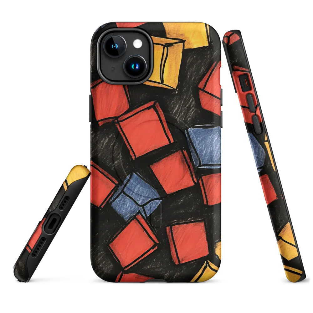 Vibrant Geometry in Motion | Phone Case |  15 Plus | MagSafe® Tough Case | Matte