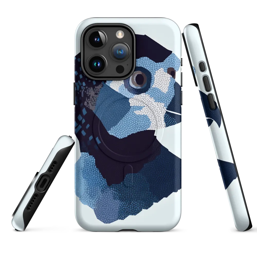 Abstract Avian Portrait in Blue