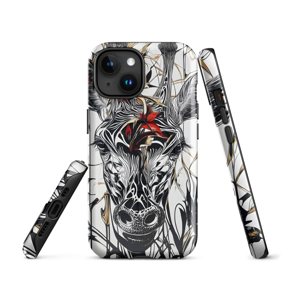 Floral Elegance: The Giraffe's Portrait