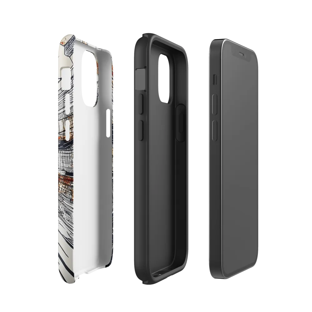 Urban Symphony: Aerial View of Life | Phone Case |  12 mini | Tough Case | Glossy