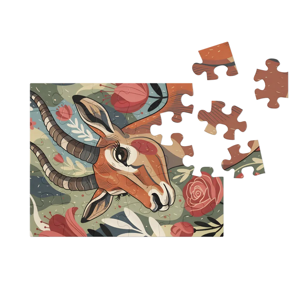 Antelope in Bloom 
 Jigsaw Puzzle in Tin Box