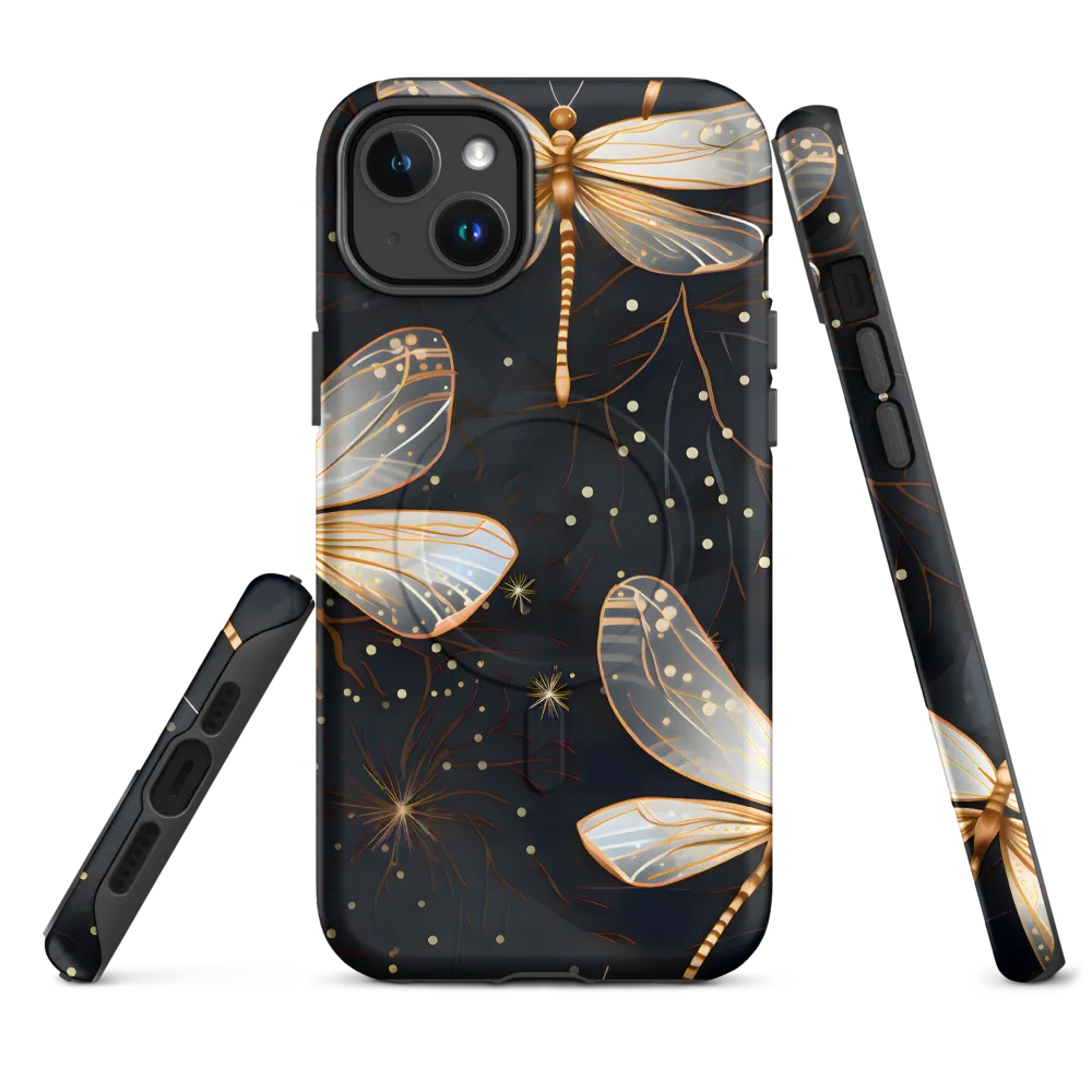 Ethereal Dance: Dragonflies in a Midnight Garden