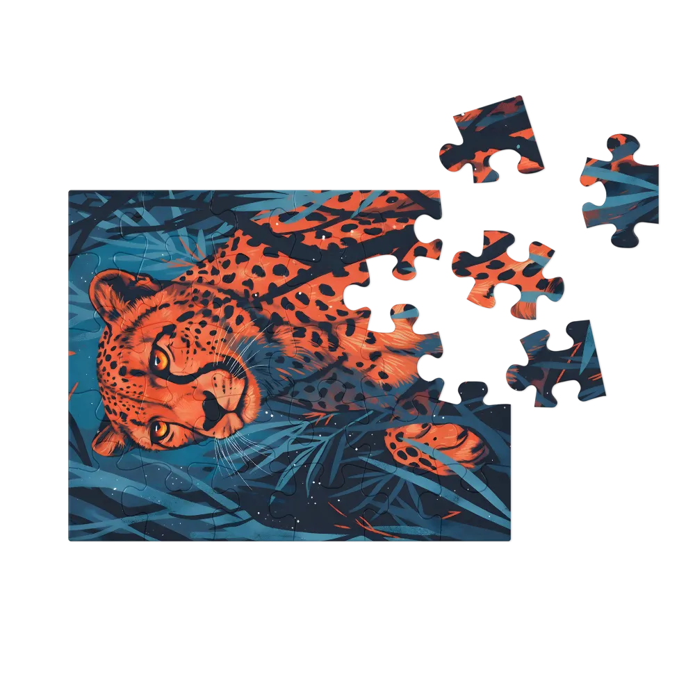 Cheetah at Dusk 
 Jigsaw Puzzle in Tin Box