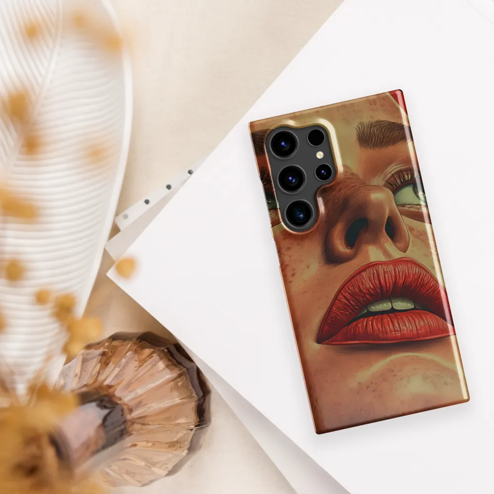 Red Intensity: A Portrait of Elegance | Phone Case |  S24 Ultra | Snap Case | Glossy