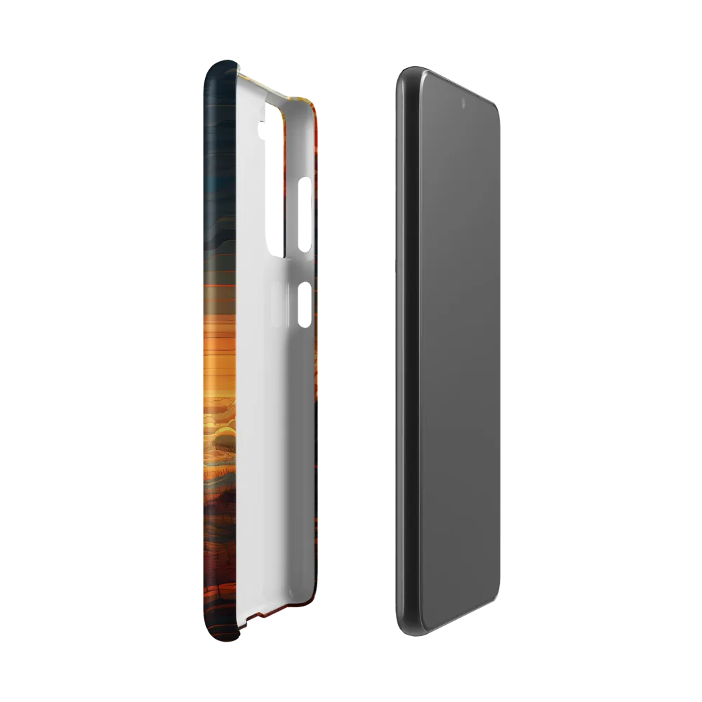 Ethereal Sunset: A Serene Landscape in Flowing Forms | Phone Case |  S21 | Snap Case | Matte