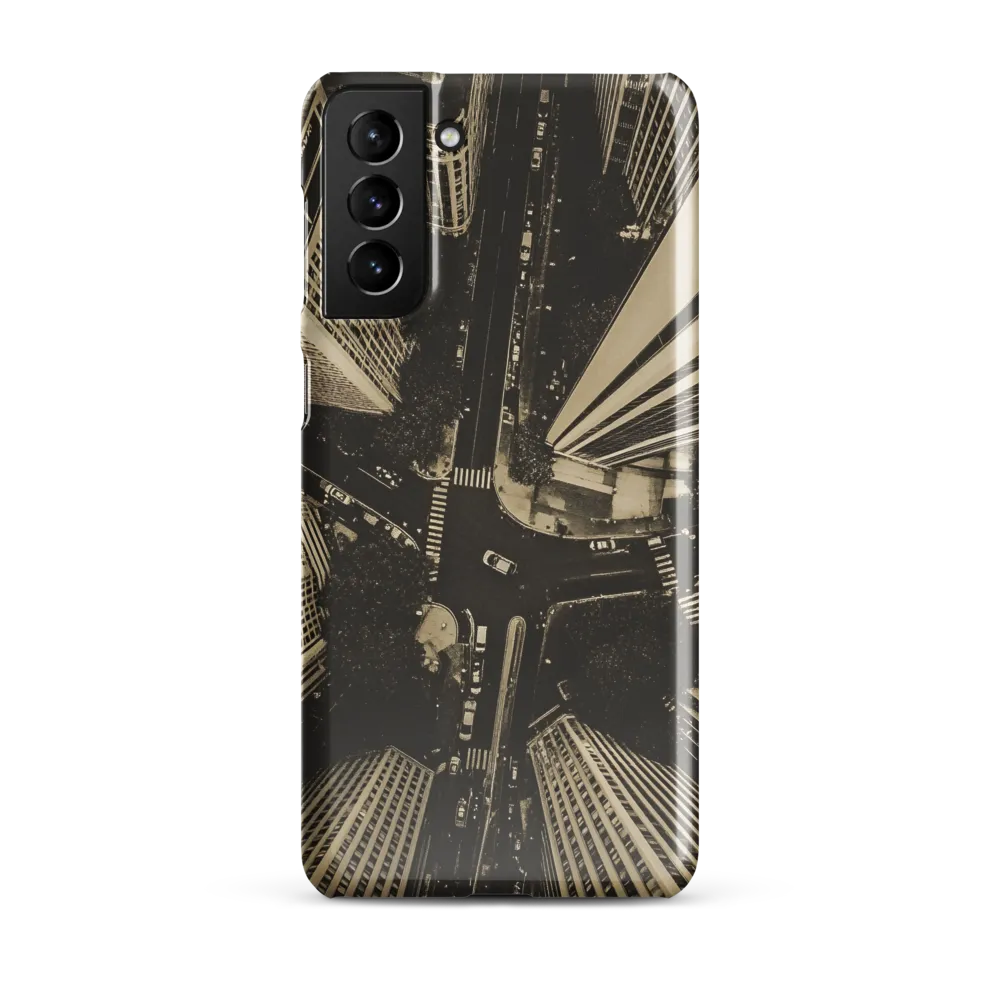Urban Symphony: Aerial Perspective of City Life | Phone Case |  S21 Plus | Snap Case | Glossy