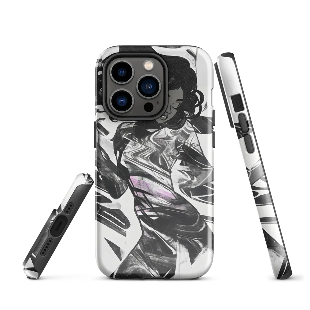 Fluid Grace: The Dance of Shadows | Phone Case |  14 Pro | Tough Case | Glossy