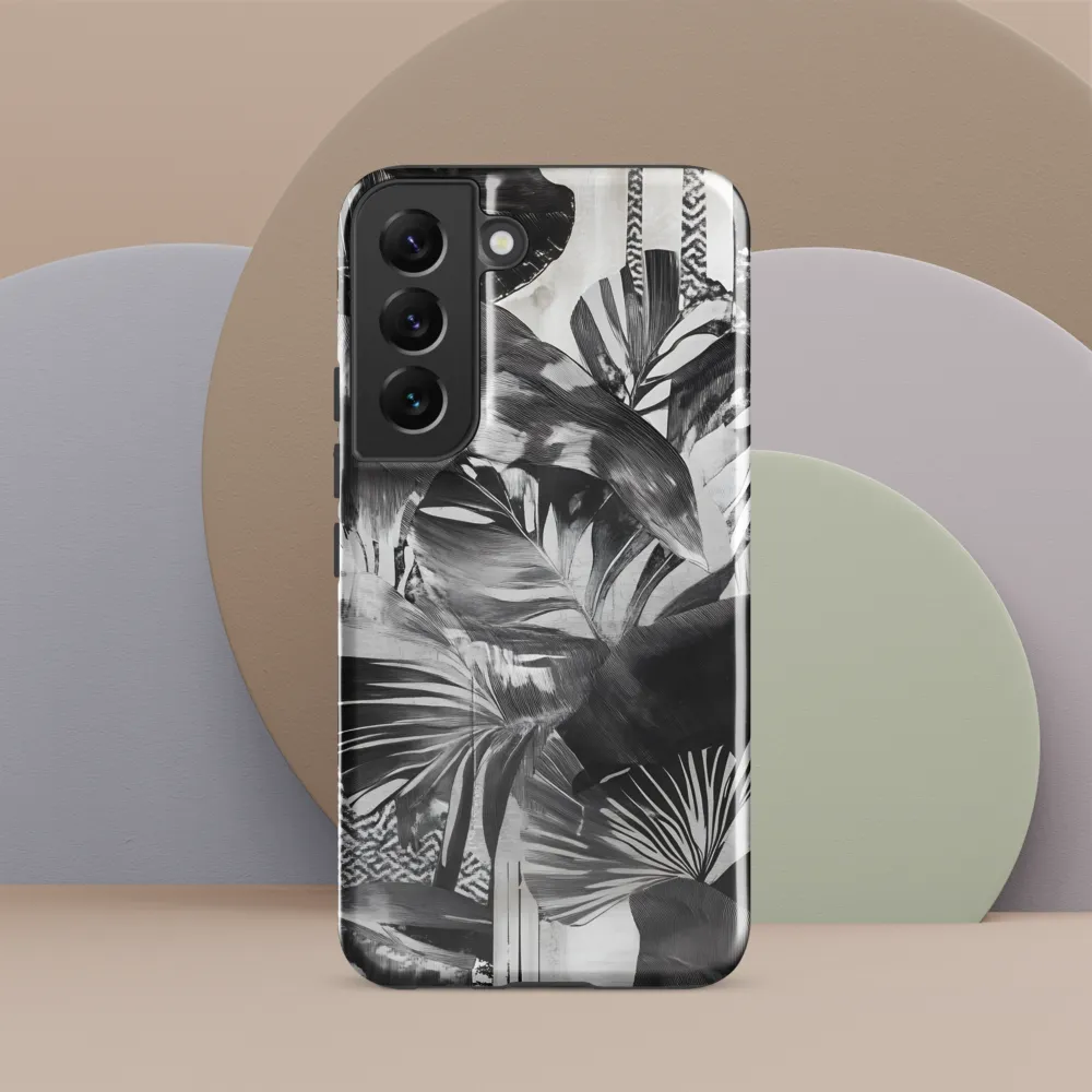 Monochrome Serenity in Tropical Foliage