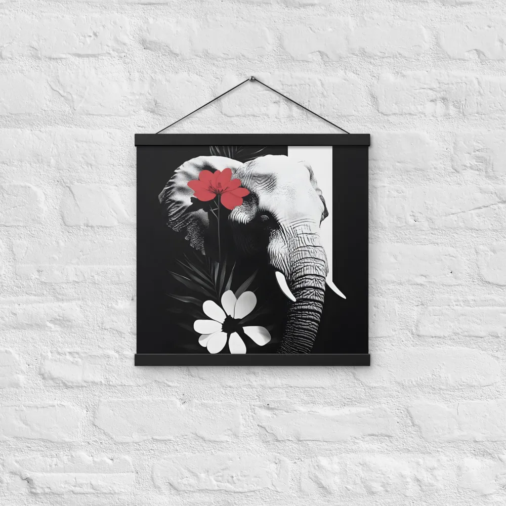 Elephant Harmony | Poster With Black Wood Hanger | 16″×16″