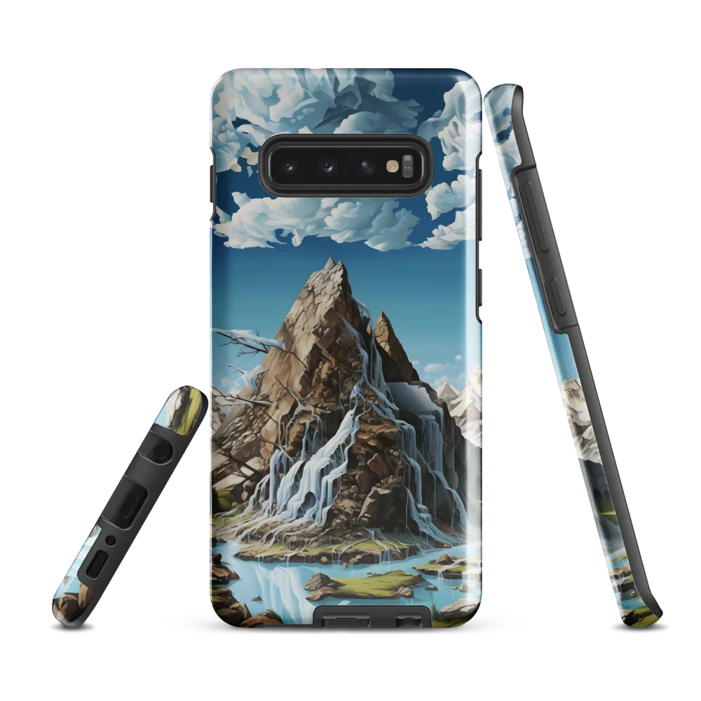 Majestic Cascade: A Mountain Masterpiece | Phone Case |  S10 Plus | Tough Case | Glossy