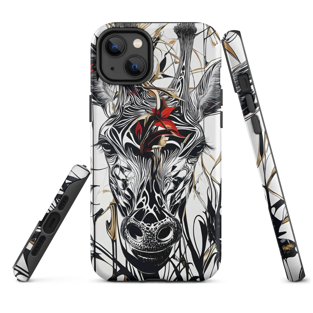 Floral Elegance: The Giraffe's Portrait