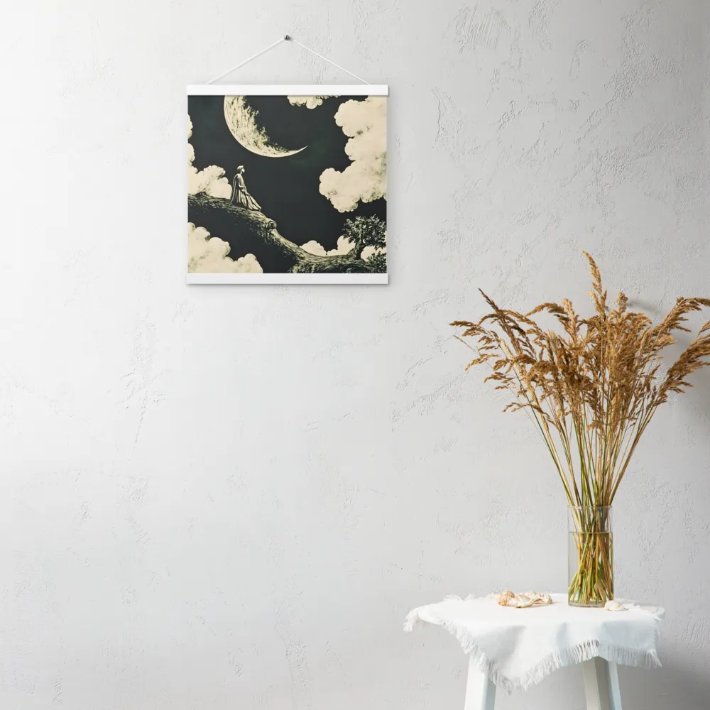 Whispers of the Moon | Poster With White Wood Hanger | 16″×16″