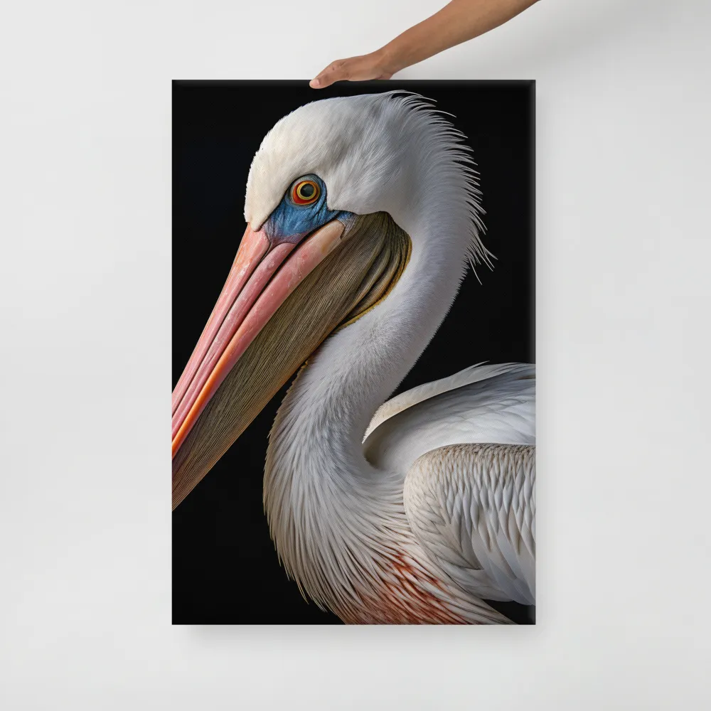 Elegance in White: The Pelican | Canvas | 24″×36″