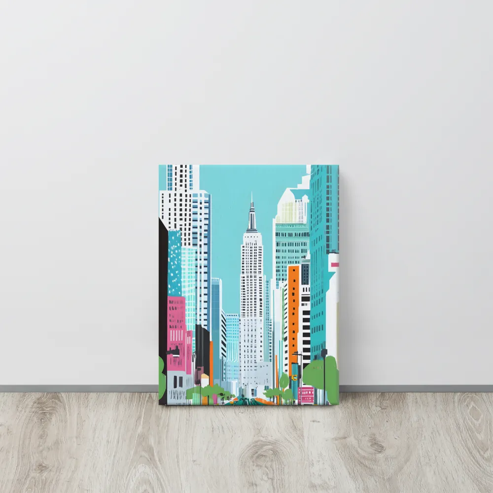 Urban Symphony: A Modern Cityscape | Canvas | 12″×16″