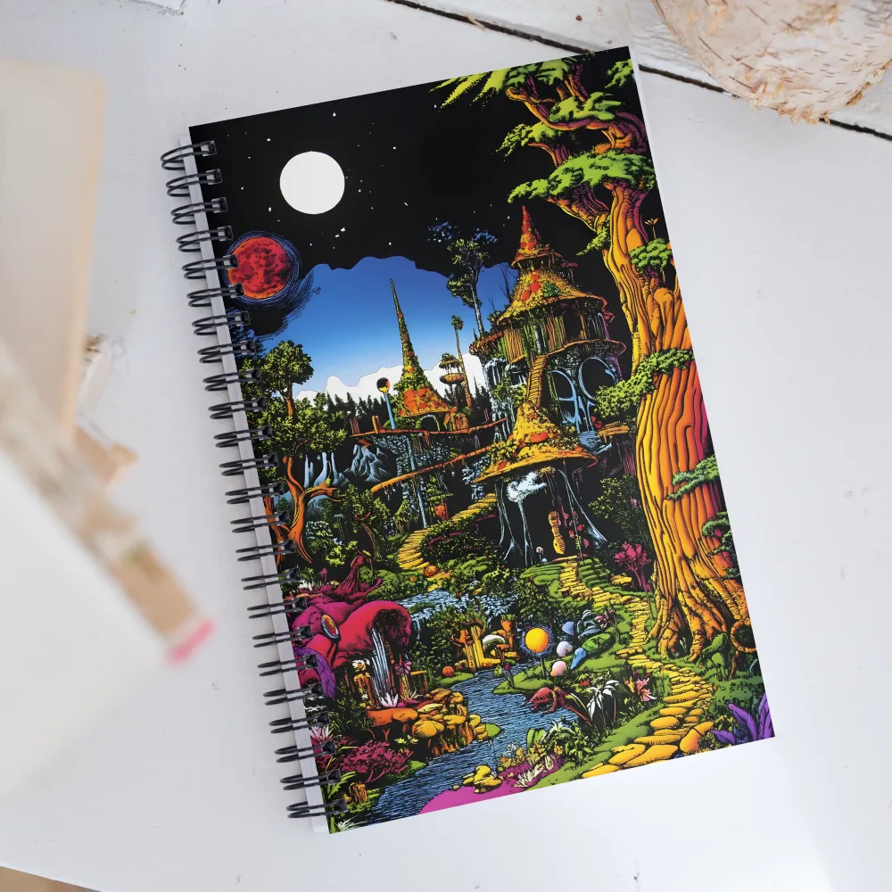 Whispers of a Neon Fantasy | Spiral Notebook