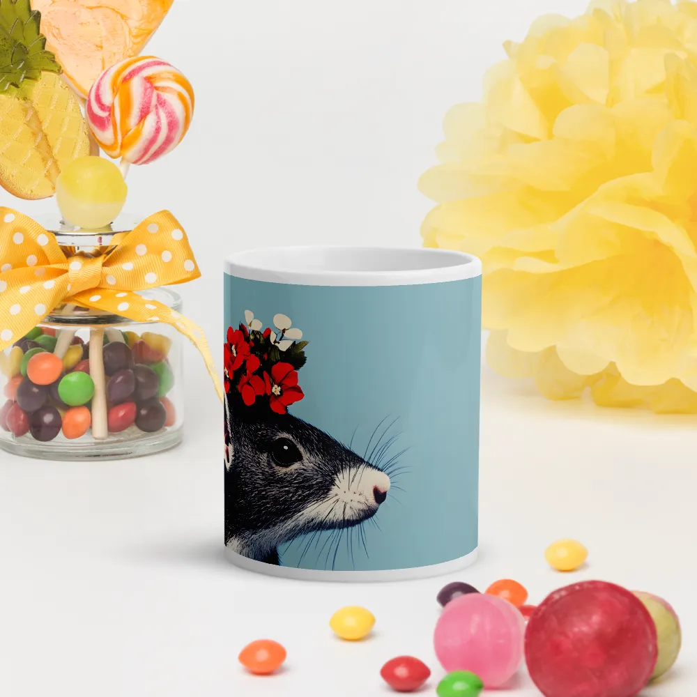 Whimsical Flora: A Mouse's Floral Crown | Mugs | Multiple Sizes & Colors