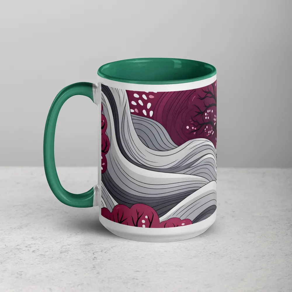 Abstract Trees and Waves Design | Mug