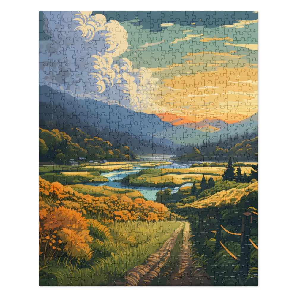 Tranquil Valley at Dusk | Jigsaw Puzzle | 520 pieces