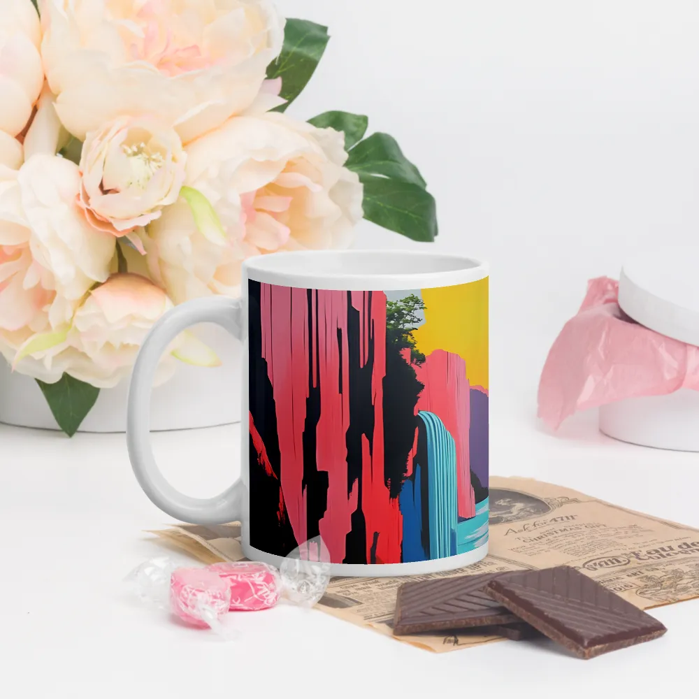 Dreamscape of Pink Cliffs and Turquoise Waters | Mugs | Multiple Sizes & Colors