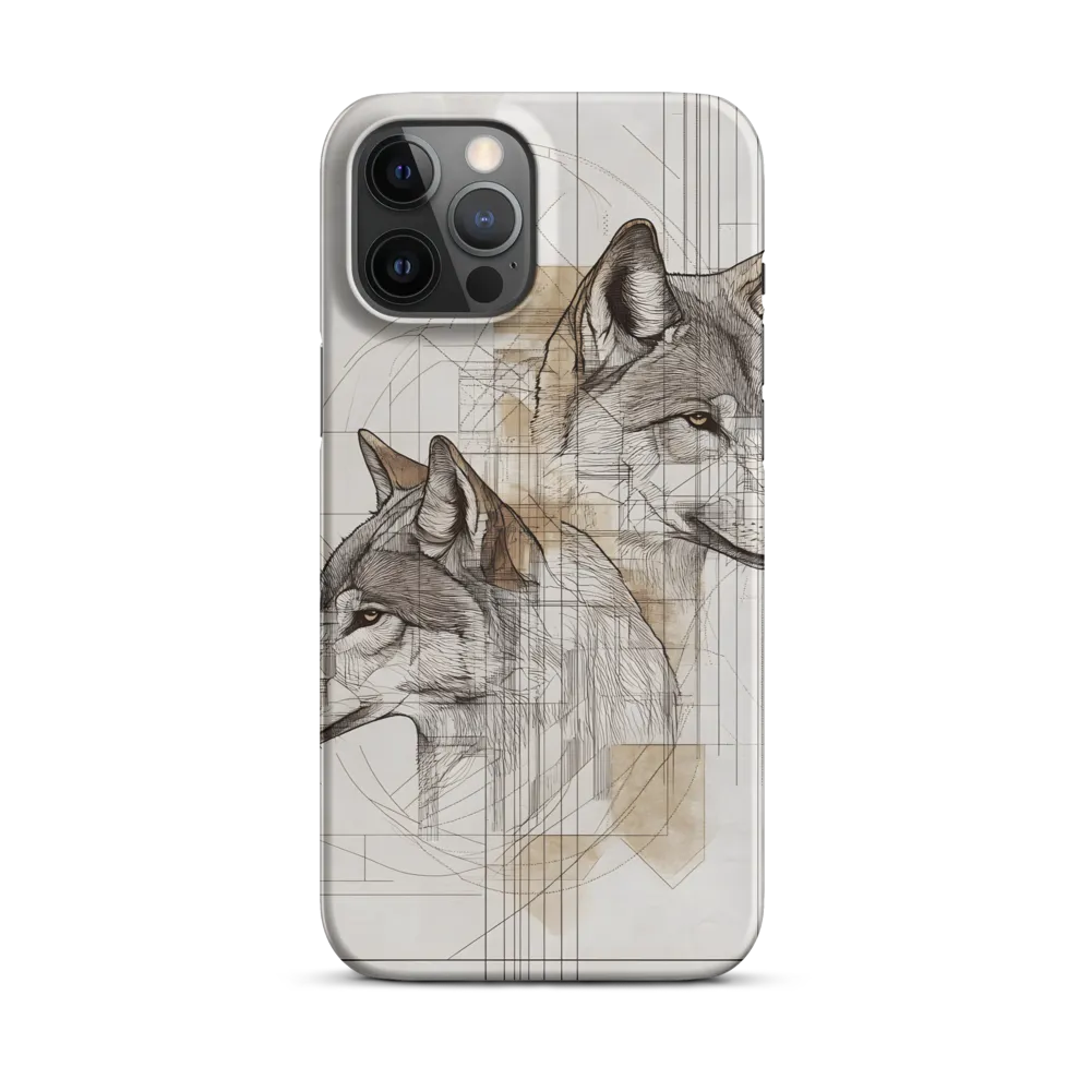 Geometric Harmony: The Essence of Wolves | Phone Case |  12 Pro Max | Snap Case | Matte