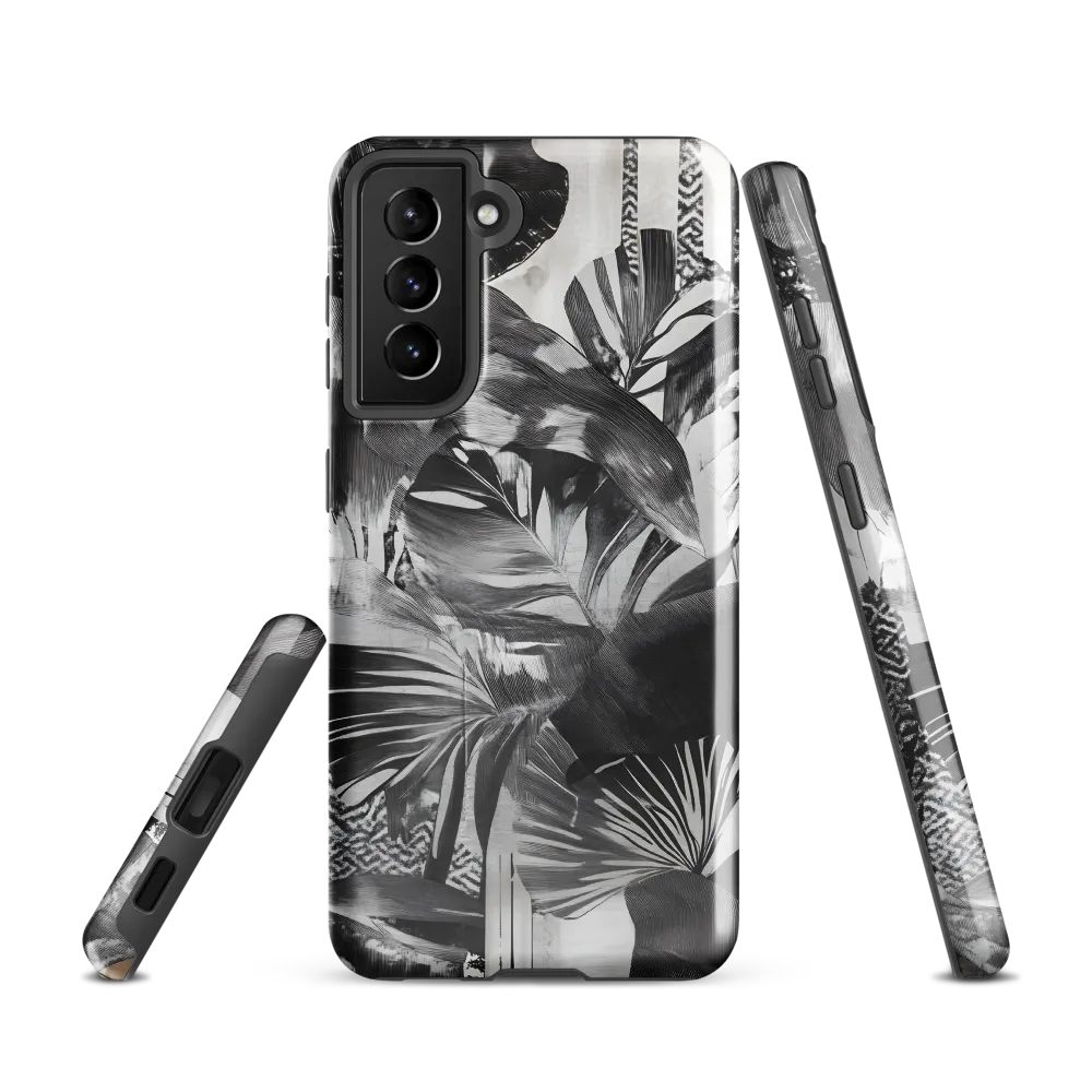 Monochrome Serenity in Tropical Foliage