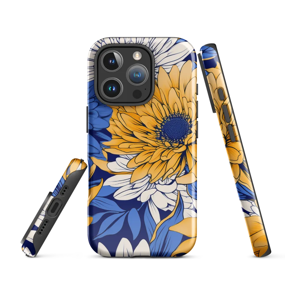 Floral Harmony in Blue and Yellow