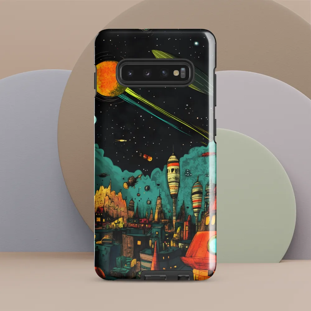 Galactic Cityscape: A Journey Through Imagination | Phone Case |  S10 Plus | Tough Case | Glossy