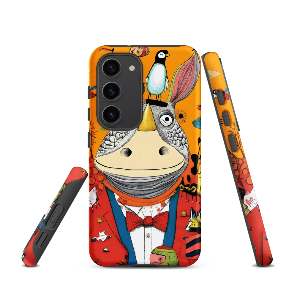 Whimsical Rhinoceros: A Playful Encounter