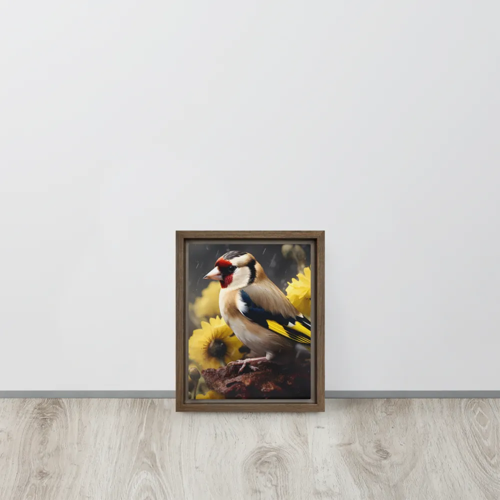 Harmony in Nature: A Goldfinch Amidst Blooms