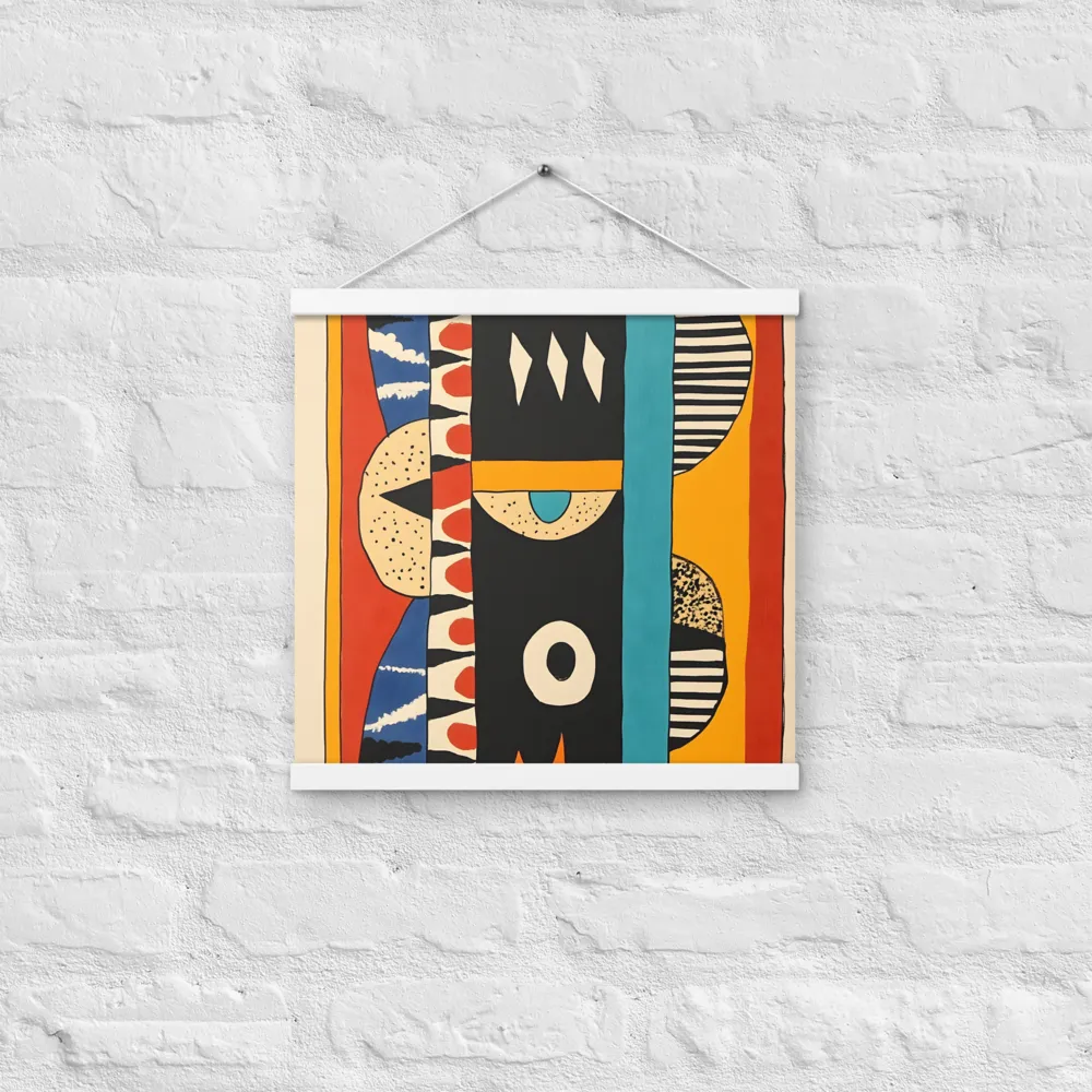 Playful Geometry: A Modern Abstract Exploration | Poster With White Wood Hanger | 16″×16″