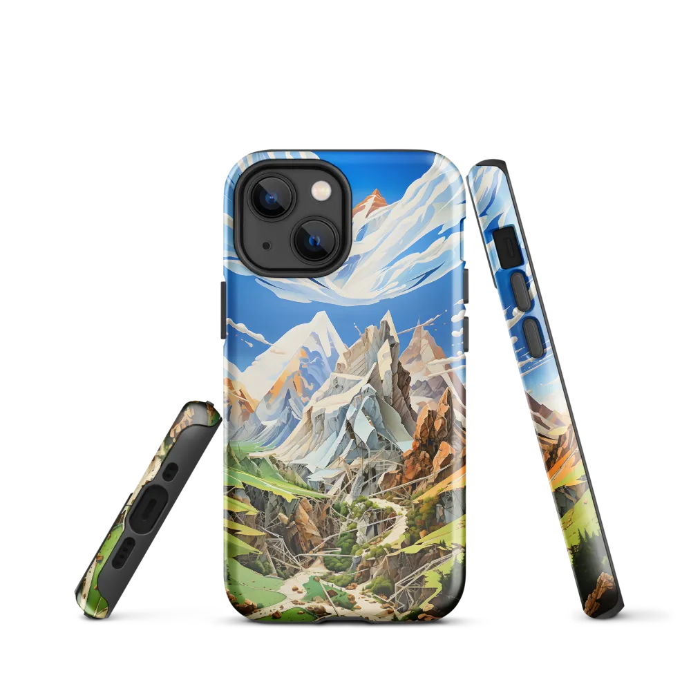 Geometric Symphony of Nature | Phone Case |  13 mini | Tough Case | Glossy