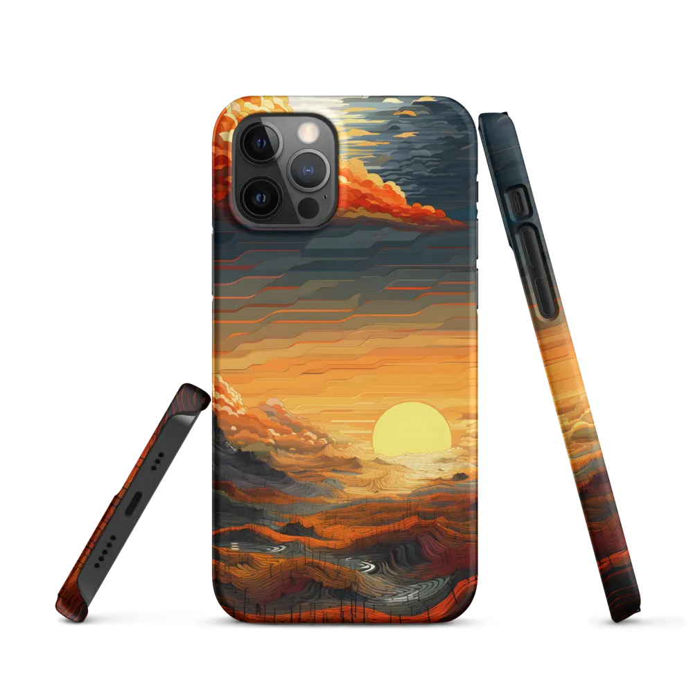 Ethereal Sunset: A Serene Landscape in Flowing Forms | Phone Case |  12 Pro | Snap Case | Matte