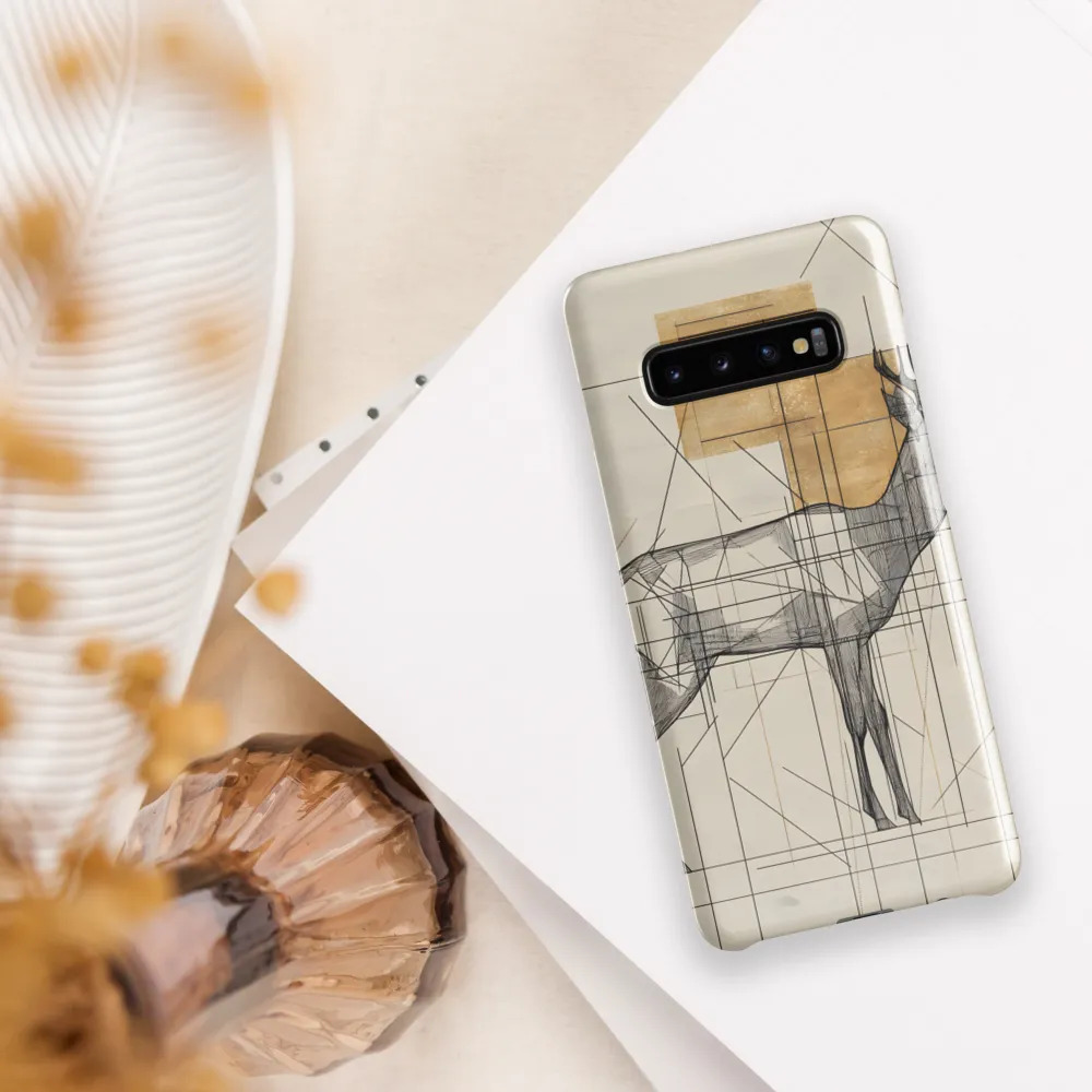 Geometric Elegance: The Majestic Deer | Phone Case |  S10 Plus | Snap Case | Glossy