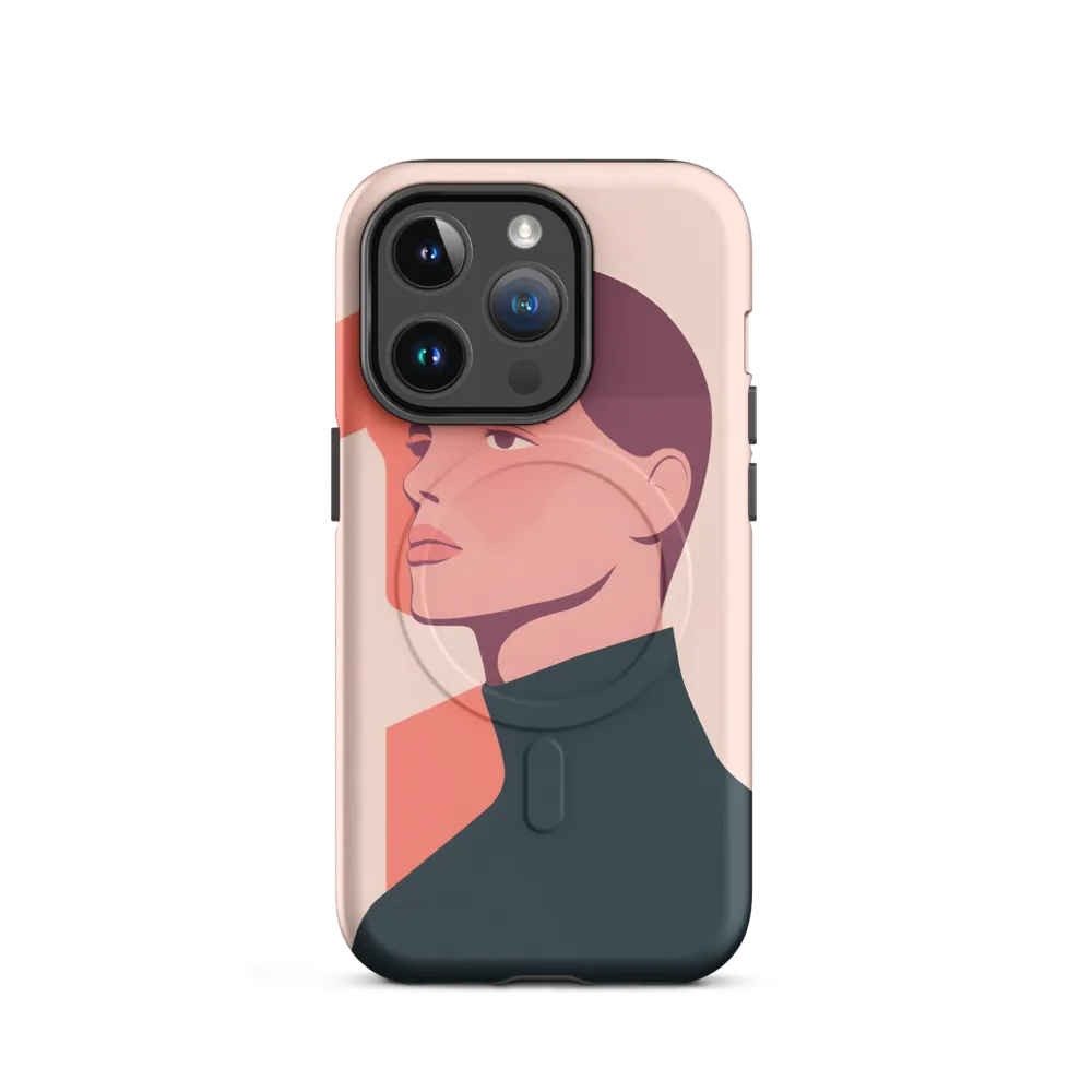 Contemplative Portrait in Minimalism | Phone Case |  14 Pro | MagSafe® Tough Case | Matte