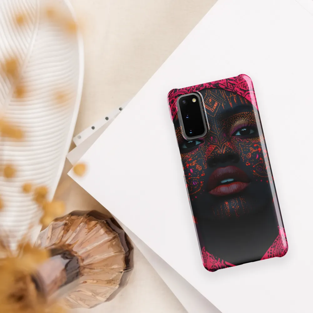 Neon Adornments: A Portrait of Cultural Expression | Phone Case |  S20 | Snap Case | Glossy