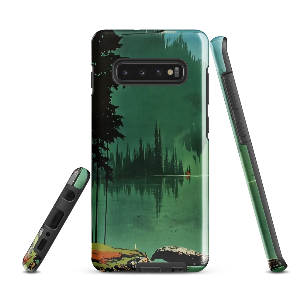 Serenity Reflected: A Tranquil Lake Scene | Phone Case |  S10 Plus | Tough Case | Glossy