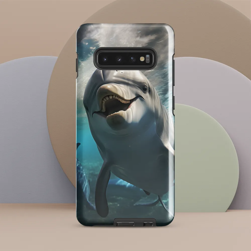 Beneath the Waves: A Dolphin's Dance | Phone Case |  S10 Plus | Tough Case | Glossy