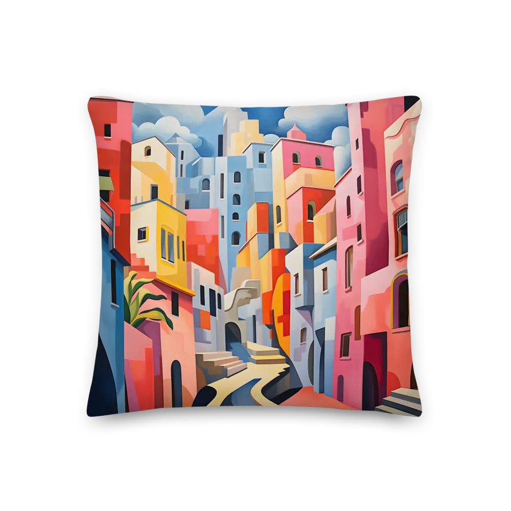 Whimsical Cityscape | Pillow | 18″×18″