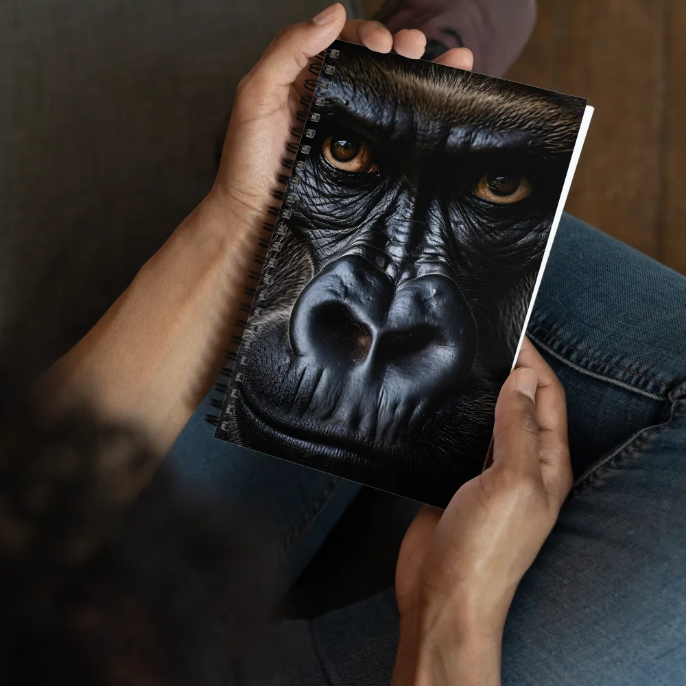 Gaze of the Wild: A Gorilla's Portrait | Spiral Notebook