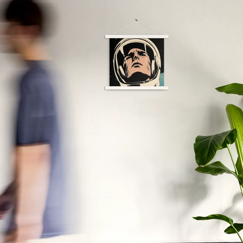 Gaze of the Astronaut | Poster With White Wood Hanger | 14″×14″