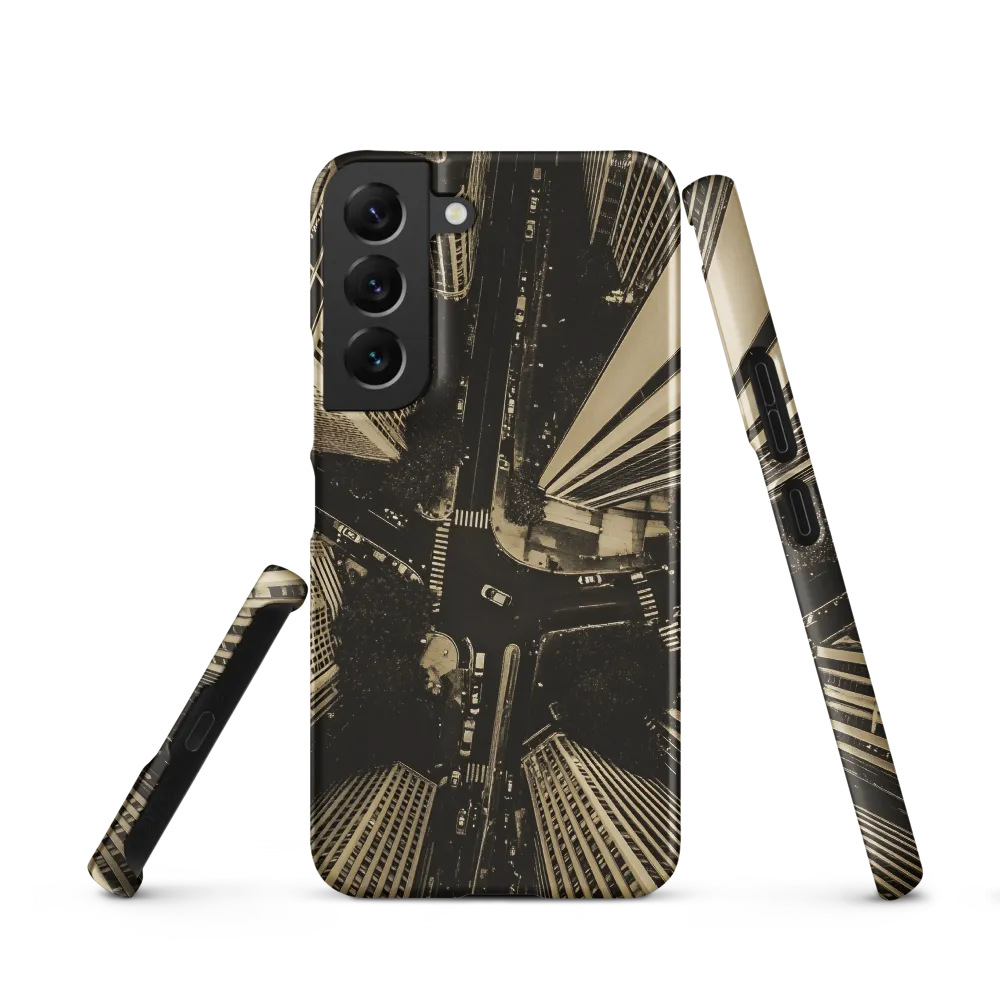 Urban Symphony: Aerial Perspective of City Life | Phone Case |  S22 | Snap Case | Matte