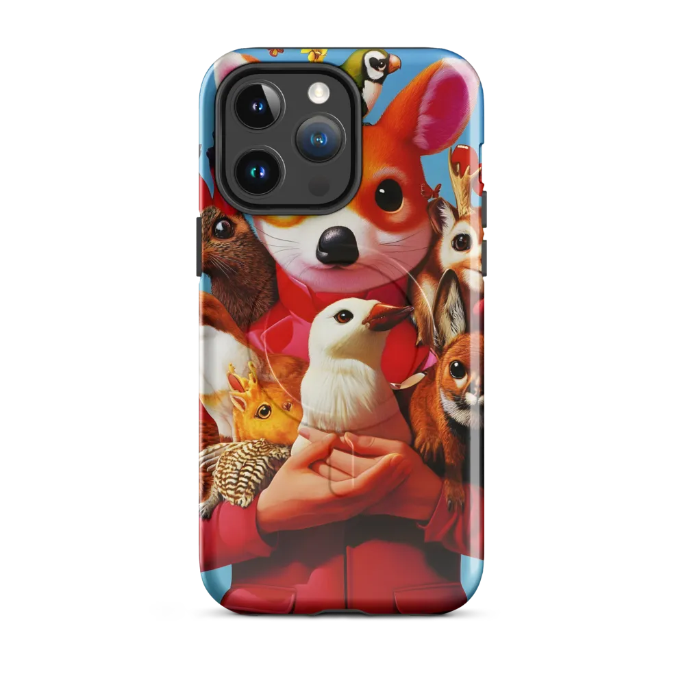 Harmony in Whimsy: A Modern Animal Ensemble | Phone Case |  14 Pro Max | MagSafe® Tough Case | Glossy