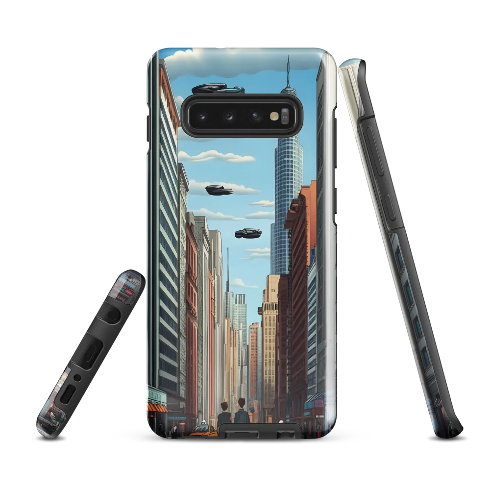 Futuristic Stroll through the Urban Skyline | Phone Case |  S10 Plus | Tough Case | Glossy