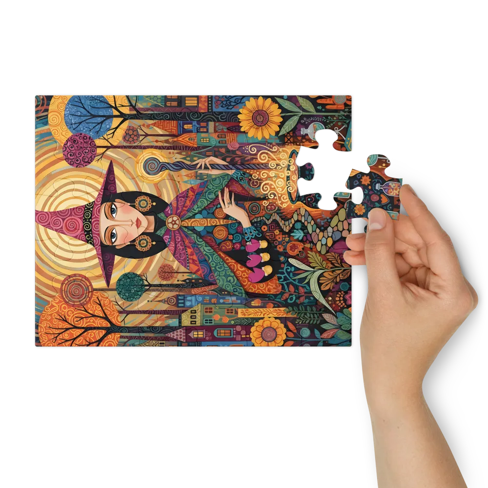 Sunlit Enchantress 
 Jigsaw Puzzle in Tin Box