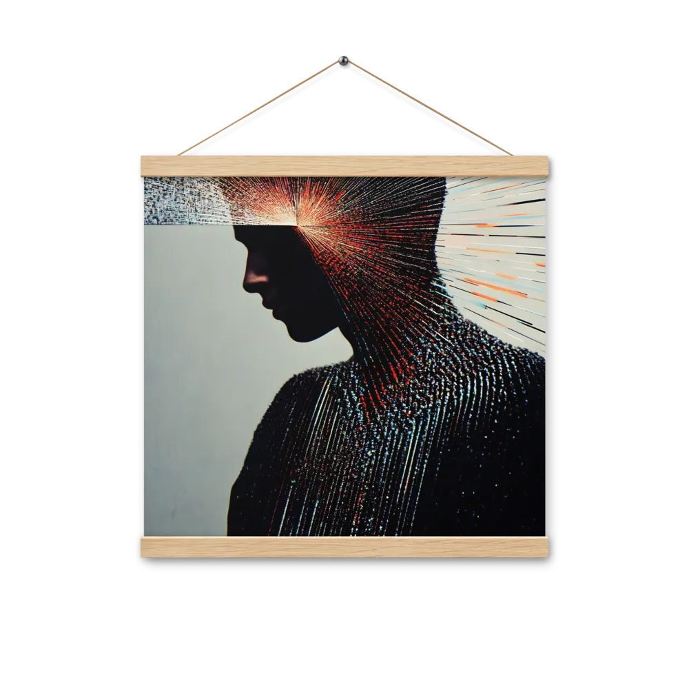 Radiant Reflection: An Abstract Journey of Thought | Poster With Oak Wood Hanger | 16″×16″