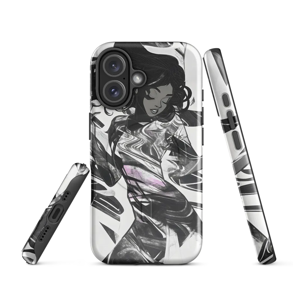 Fluid Grace: The Dance of Shadows | Phone Case |  16 | MagSafe® Tough Case | Glossy