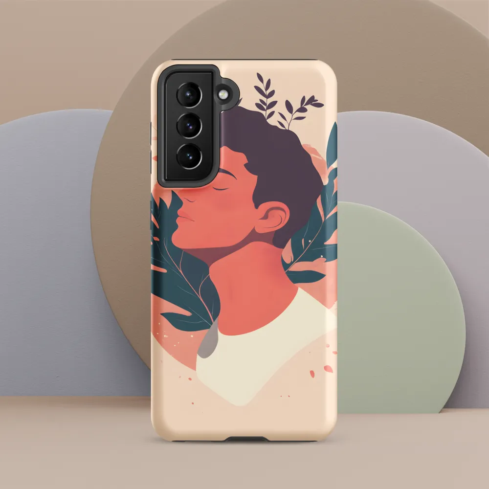 Profile in Coral and Teal