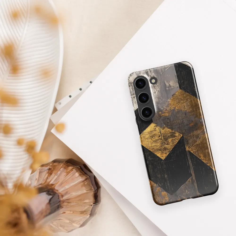 Geometric Harmony in Gold and Black | Phone Case |  S23 | Snap Case | Glossy