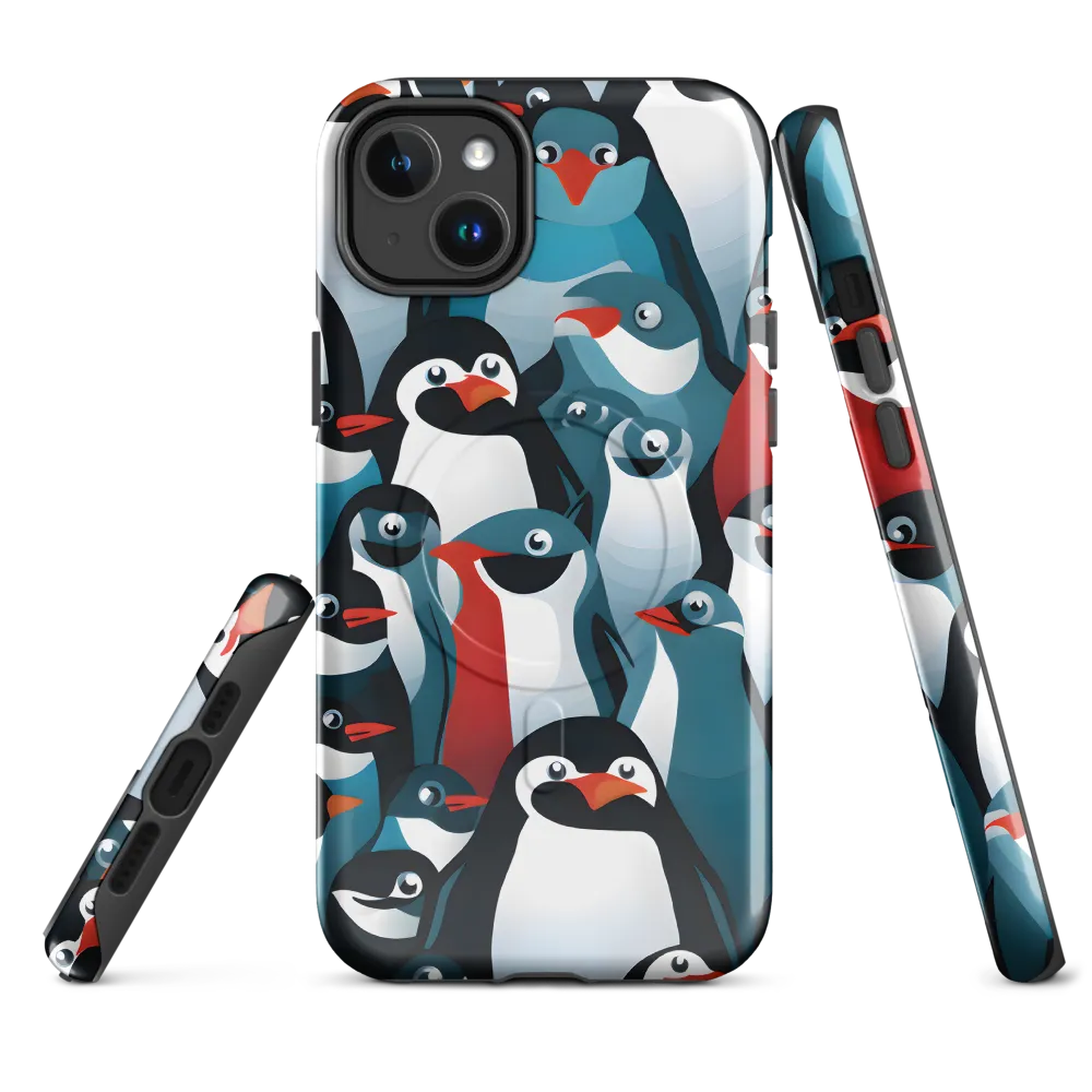 Penguin Parade | Phone Case |  14 Plus | MagSafe® Tough Case | Glossy